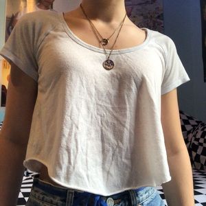 White Cropped Tee
